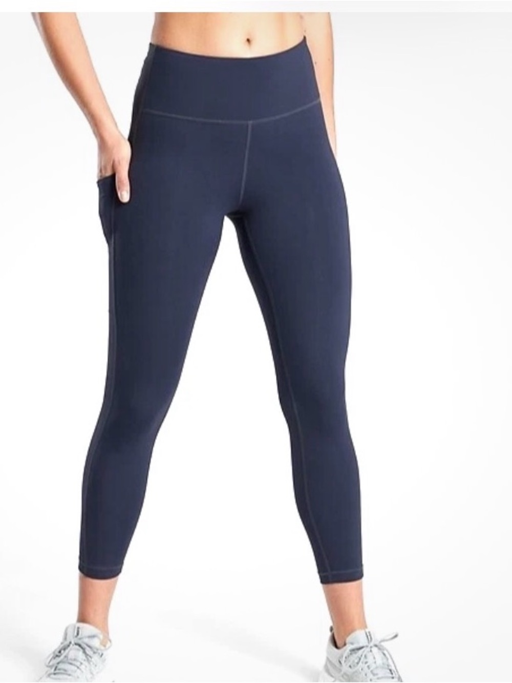 Athleta ultimate stash 7/8 tight leggings - navy blue - large